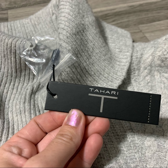 Tahari Grey Heather Pullover Turtleneck Sweater; medium Women’s - Picture 4 of 11